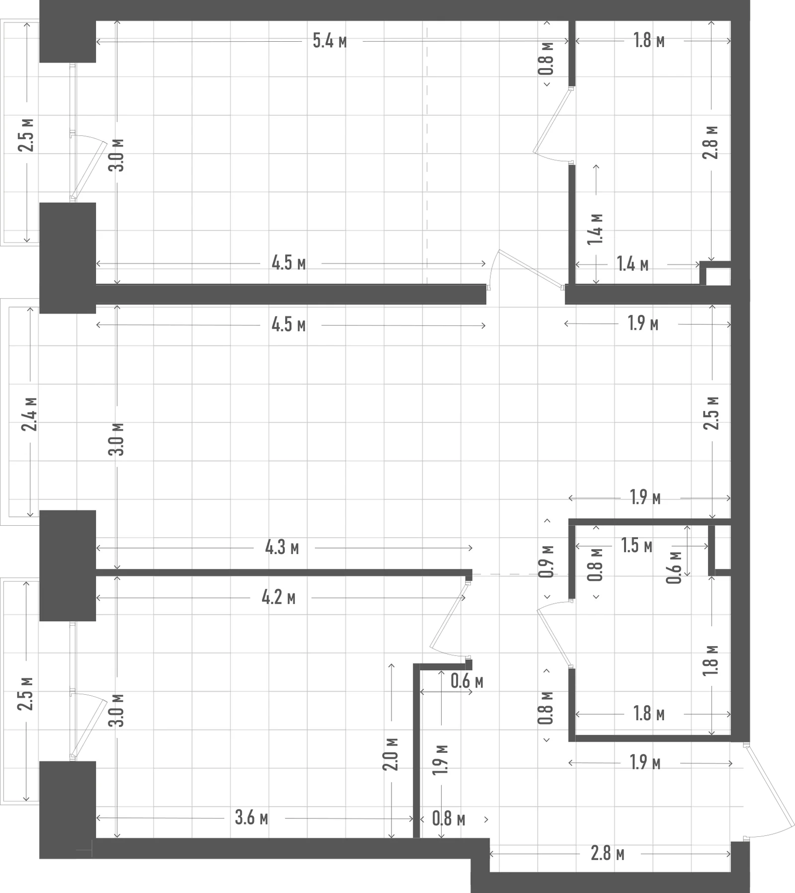 Планировка: 2-комнатная, 69,6 м²