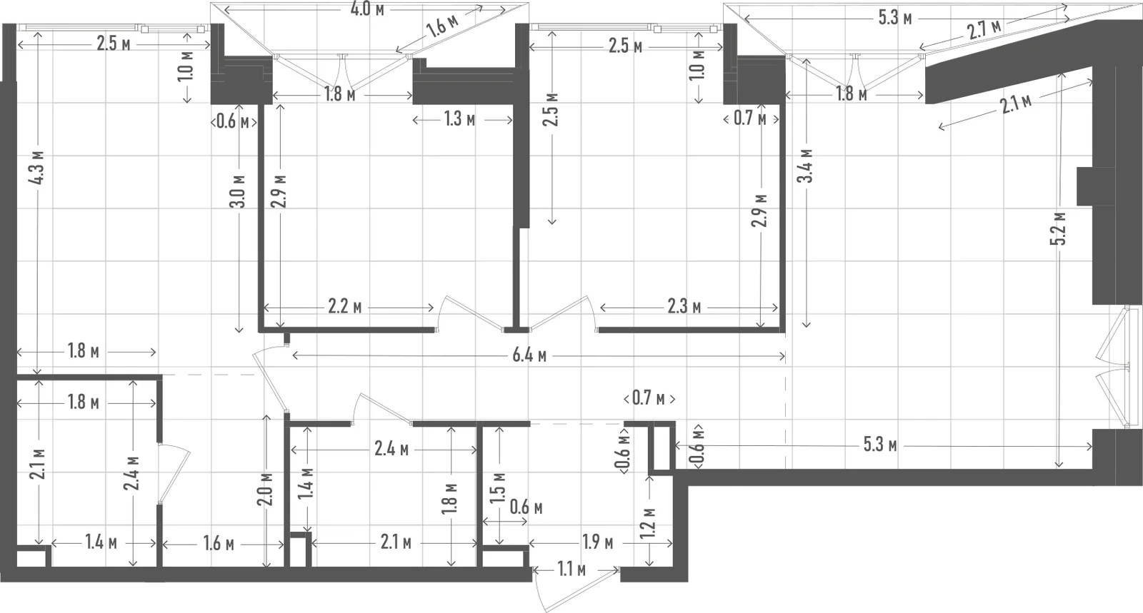 Планировка: 3-комнатная, 81,1 м²