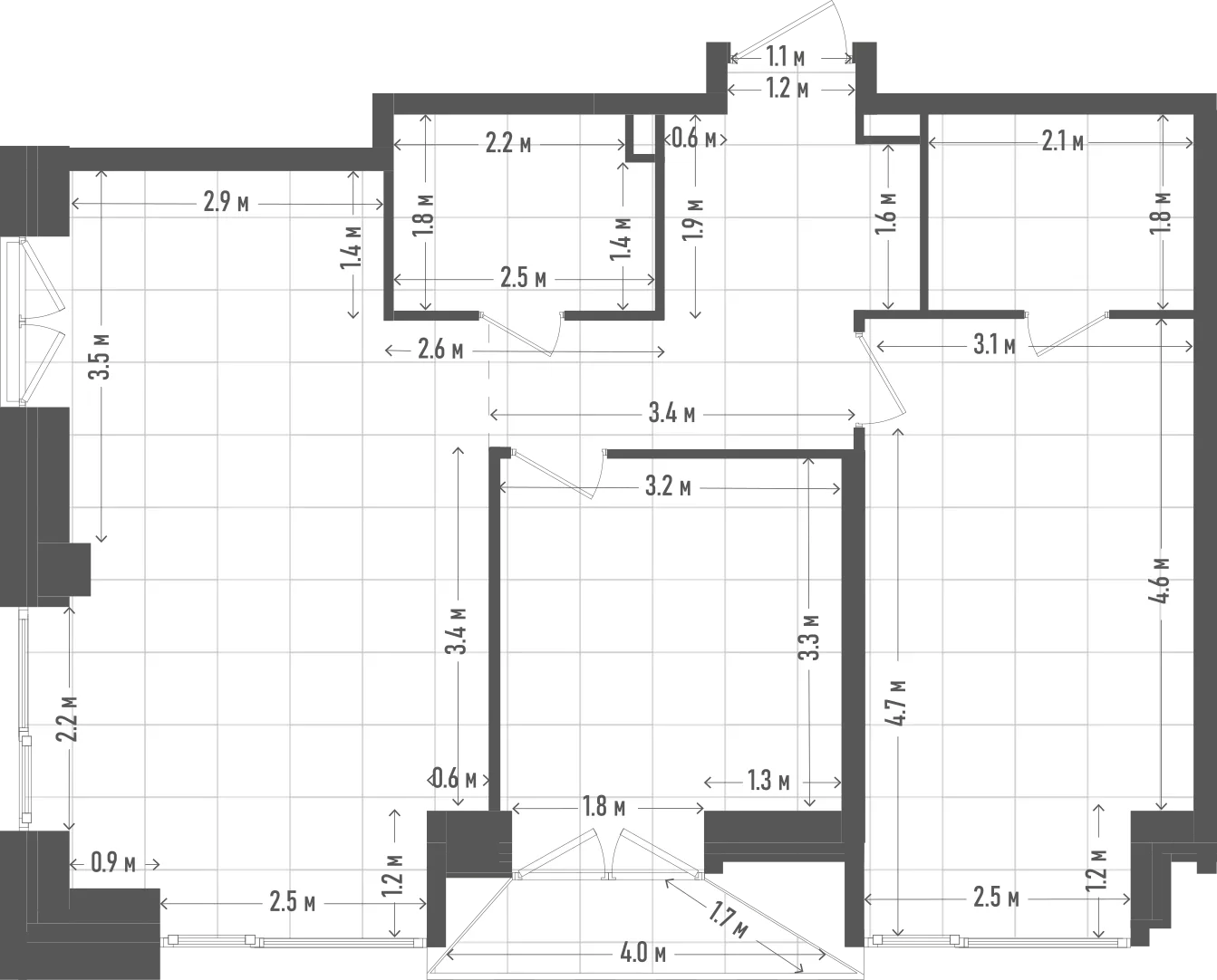 Планировка: 2-комнатная, 74,5 м²
