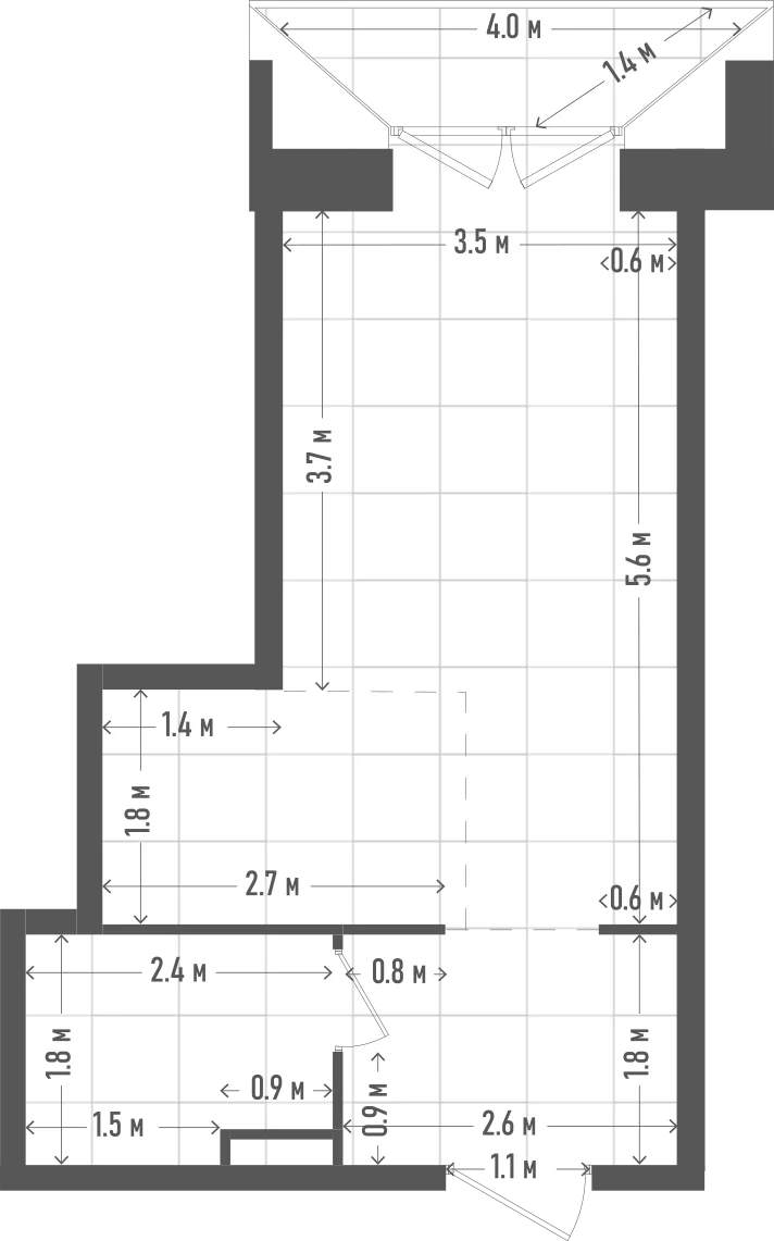 Планировка: 1-комнатная, 30,6 м²