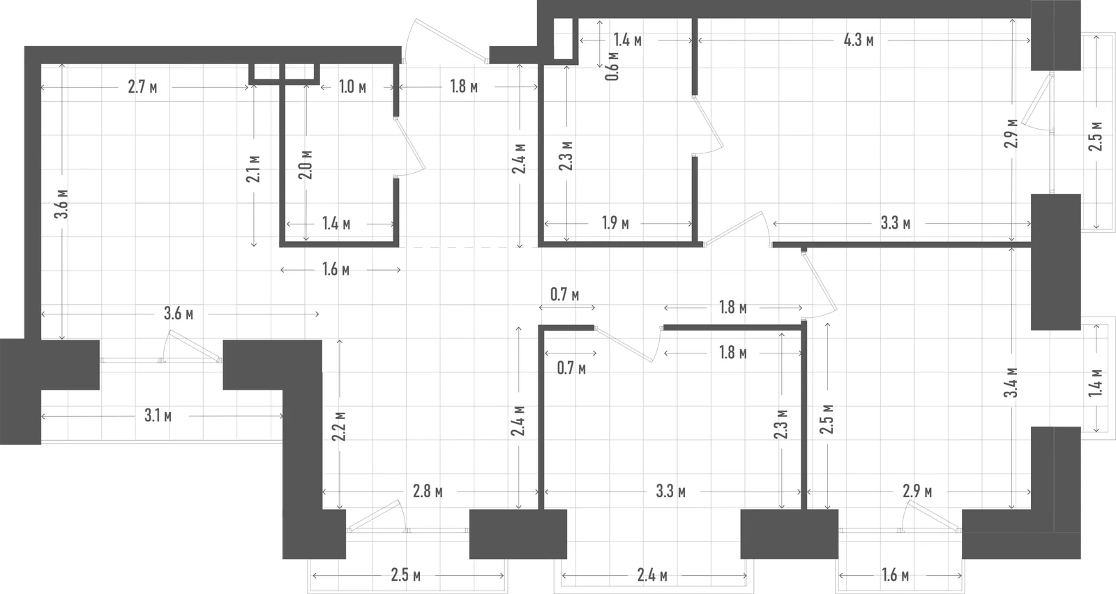 Планировка: 3-комнатная, 74,2 м²