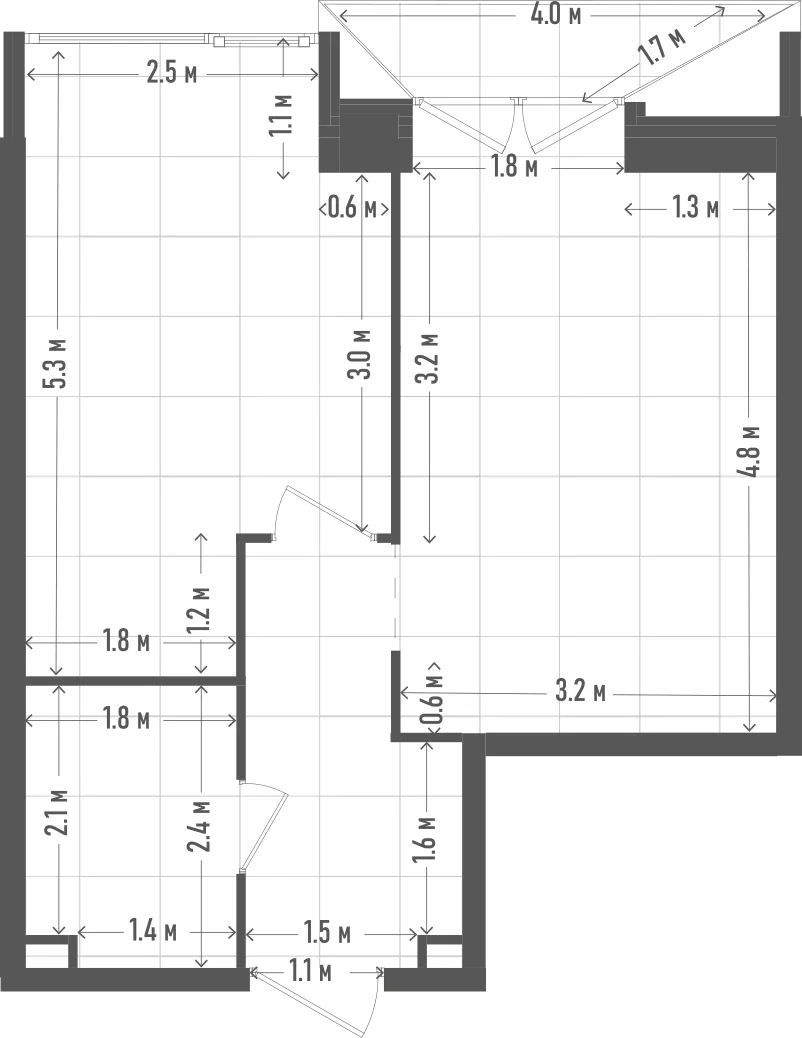 Планировка: 1-комнатная, 40,9 м²