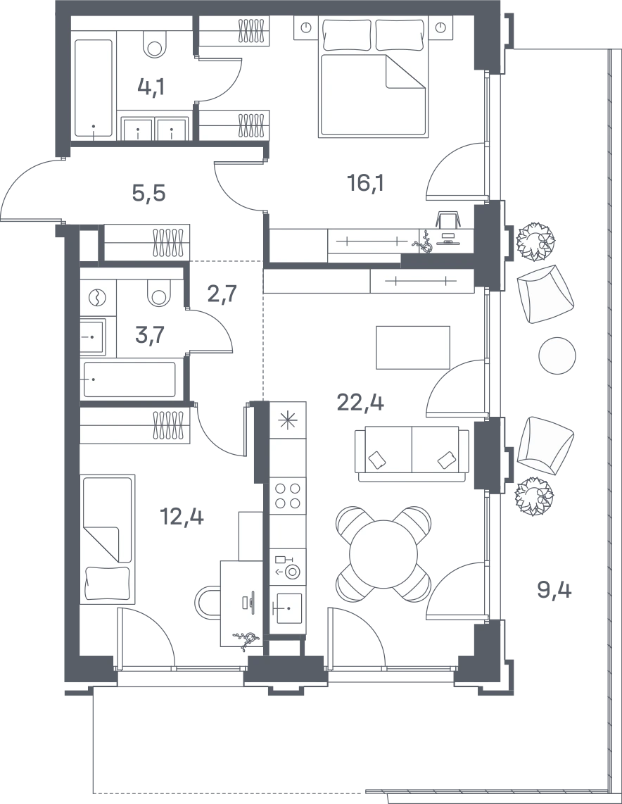 2-комнатная