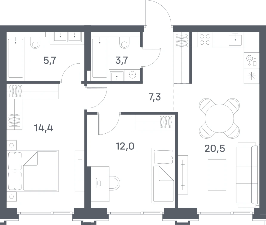 2-комнатная