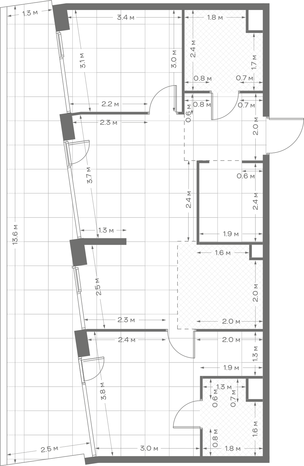 Планировка: 2-комнатная, 77,6 м²