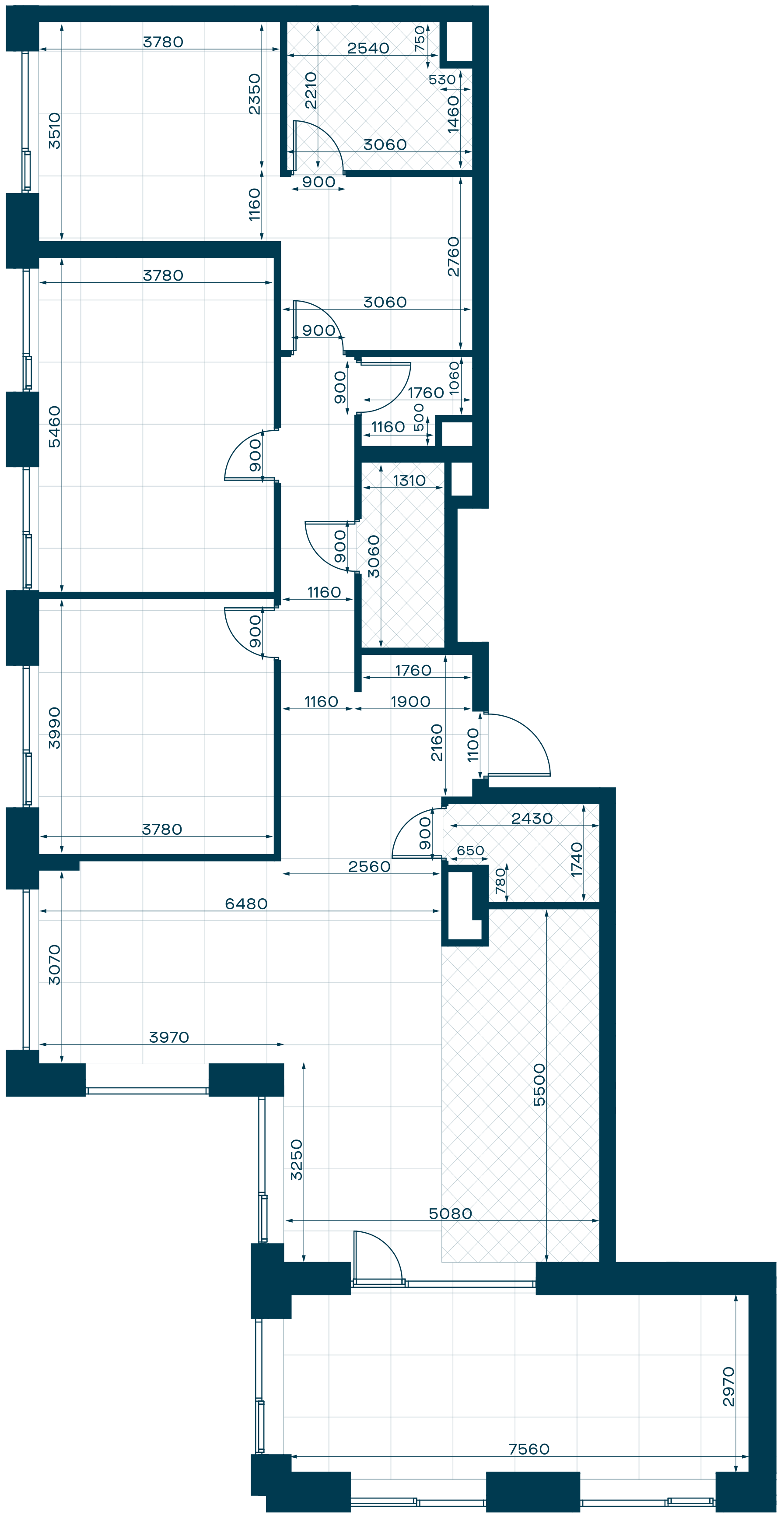 Планировка: 3-комнатная, 152,8 м²