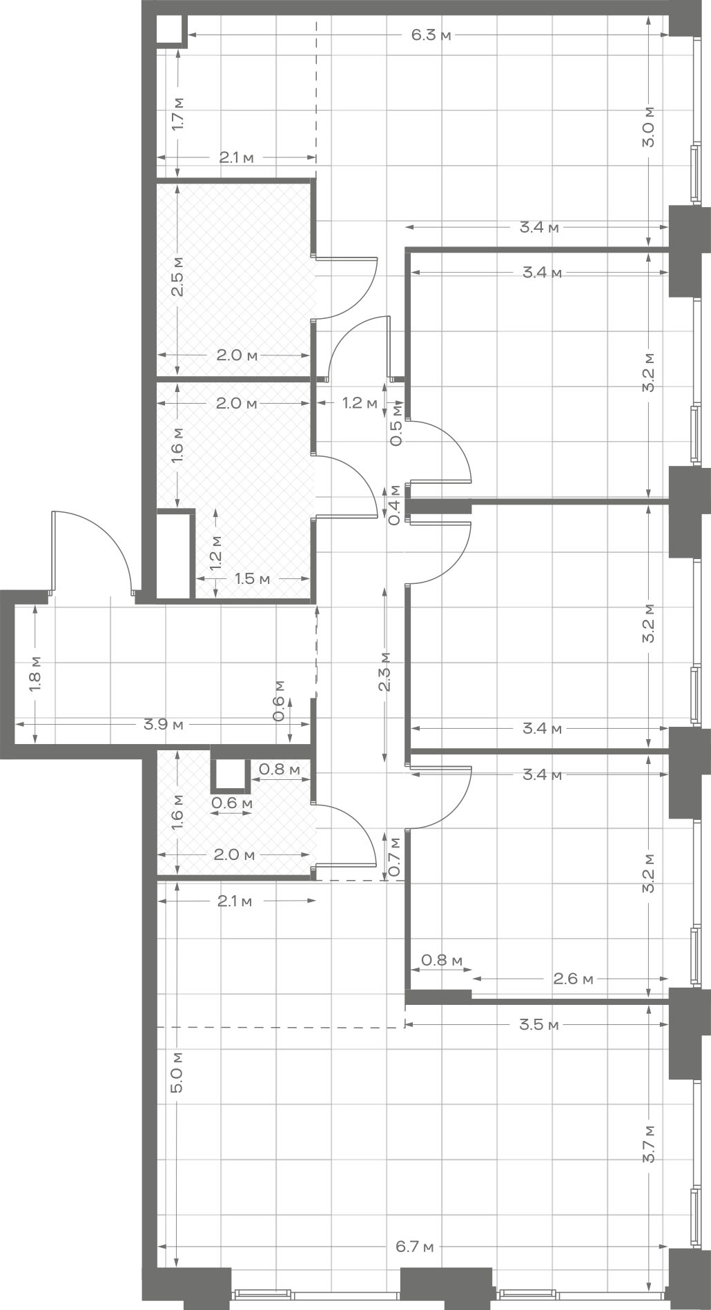 Планировка: 4-комнатная, 110,3 м²