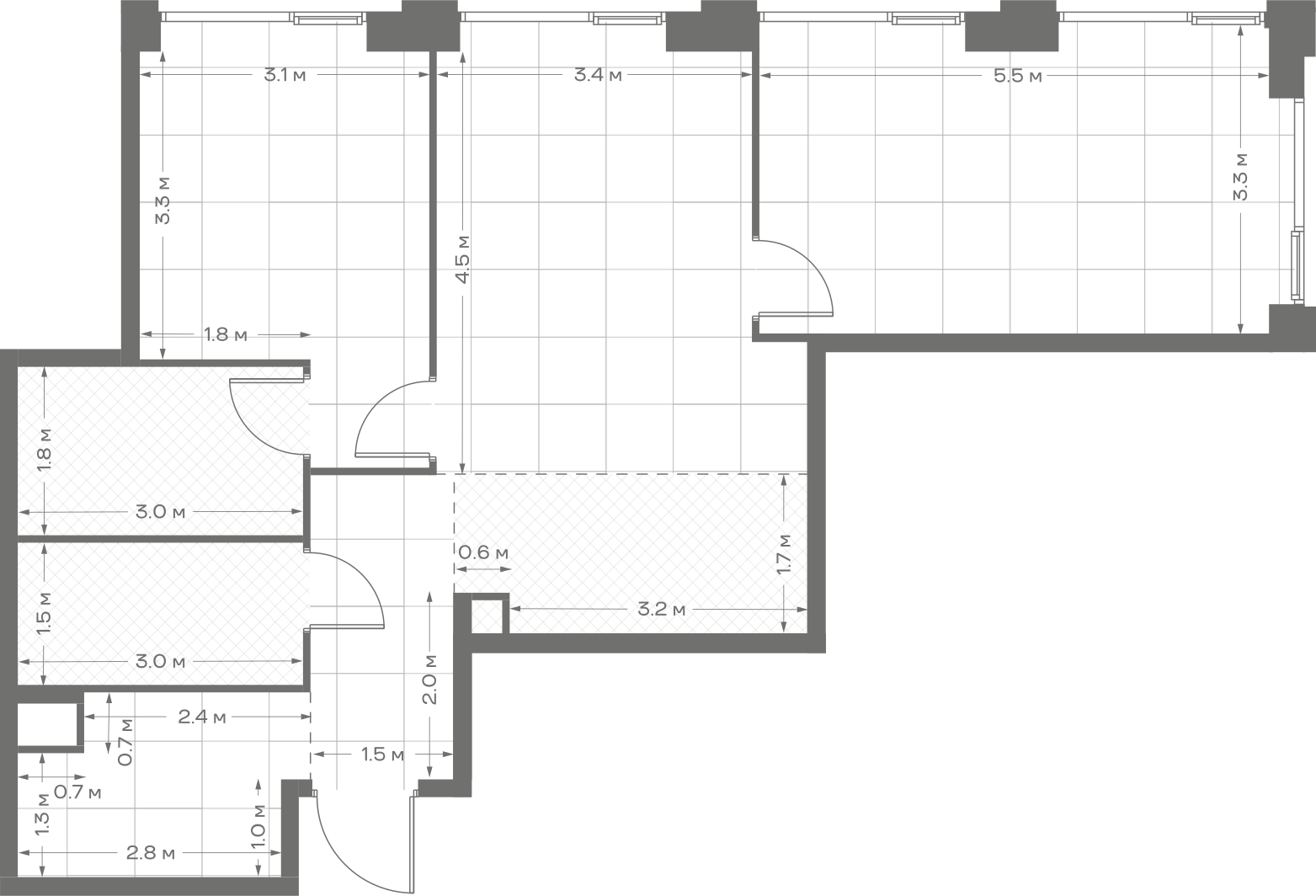 Планировка: 2-комнатная, 72,8 м²