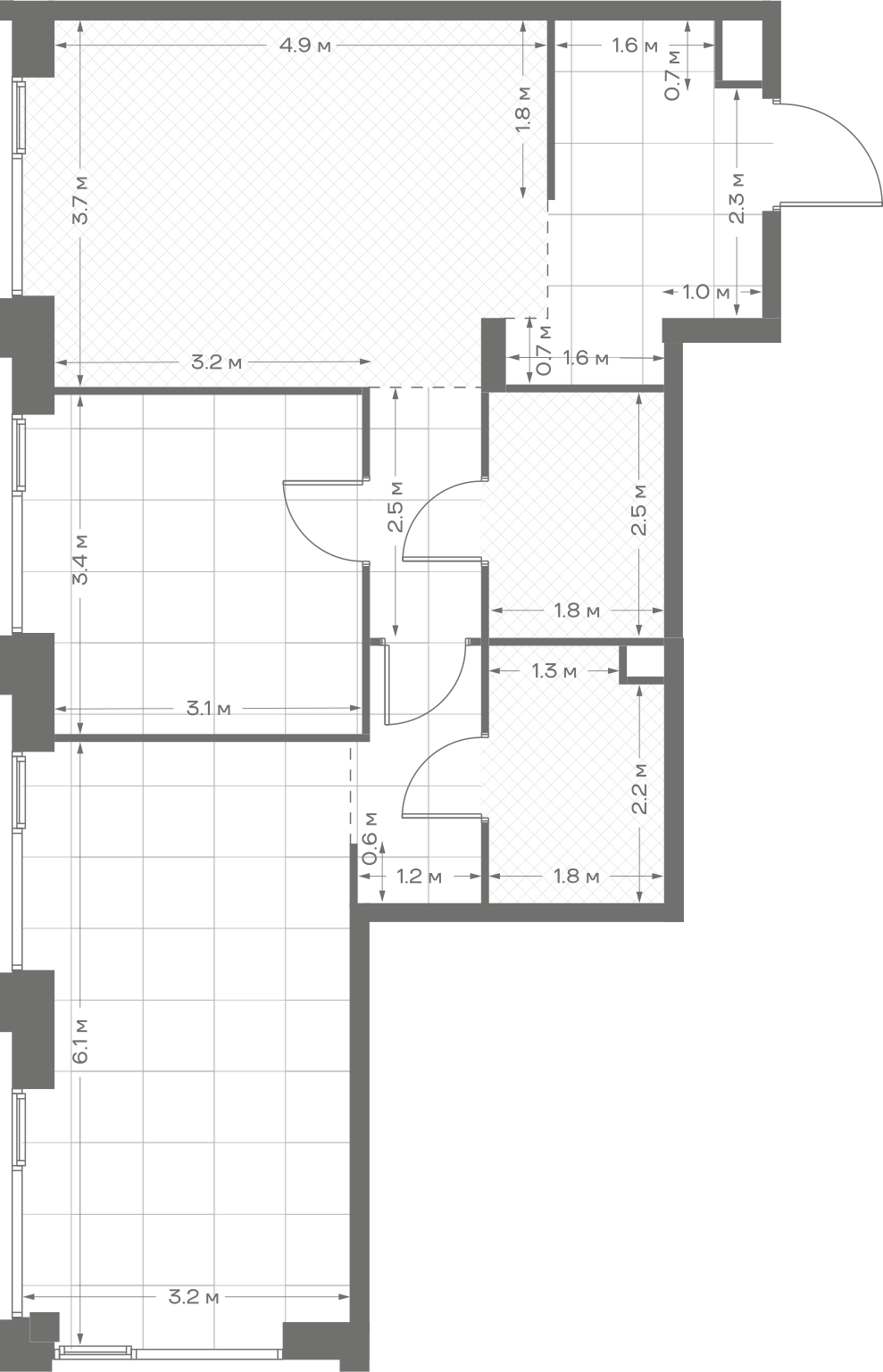 Планировка: 2-комнатная, 69,6 м²