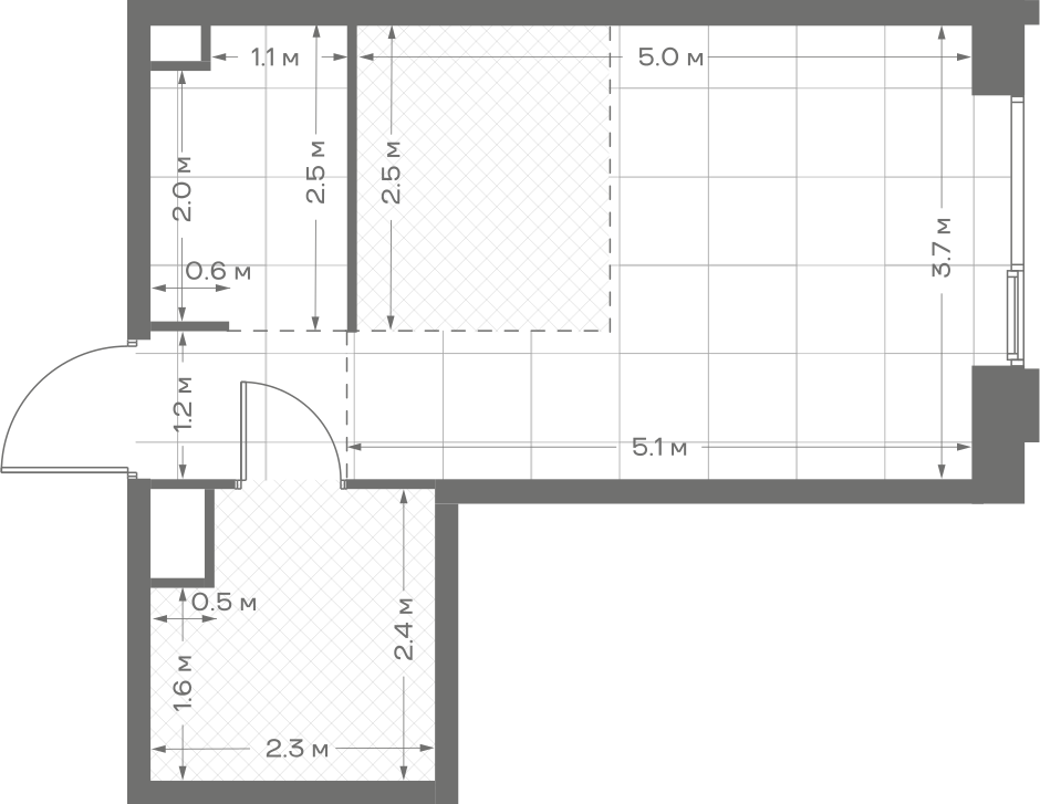 Планировка: Студия, 29,6 м²