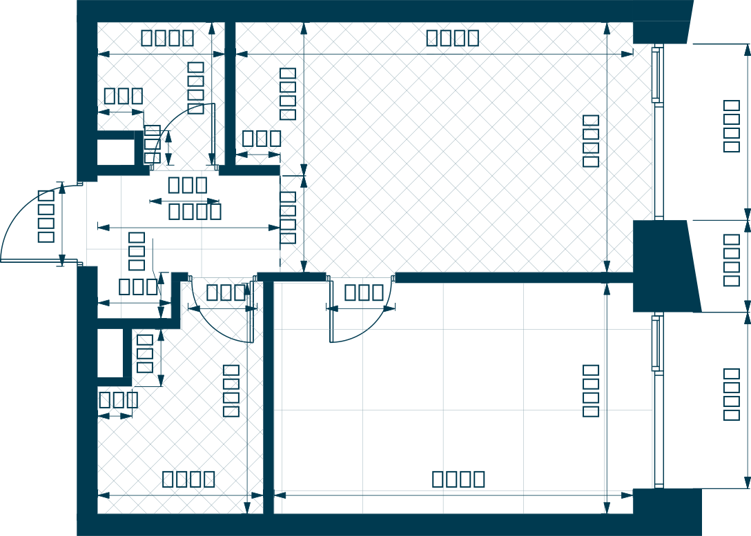 Планировка: 1-комнатная, 44,4 м²